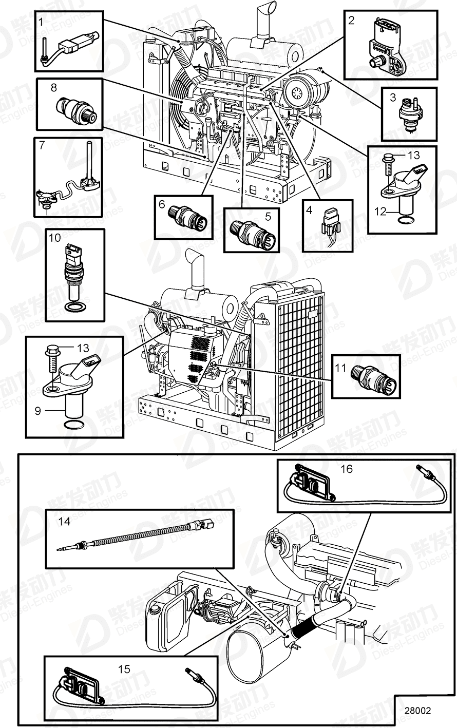 Volvo 21164790 Temperature sensor 21164790 Intake and Exhaust System